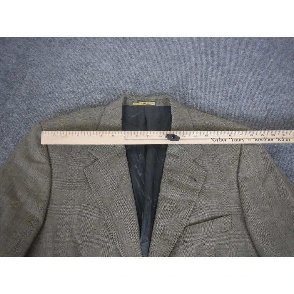 Joseph Abboud 100% Wool Sport Coat Blazer Men's 40S Beige Plaid Classic Business